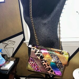 Kurt Geiger Brixton Lock Multicolor Patchwork Shoulder Bag